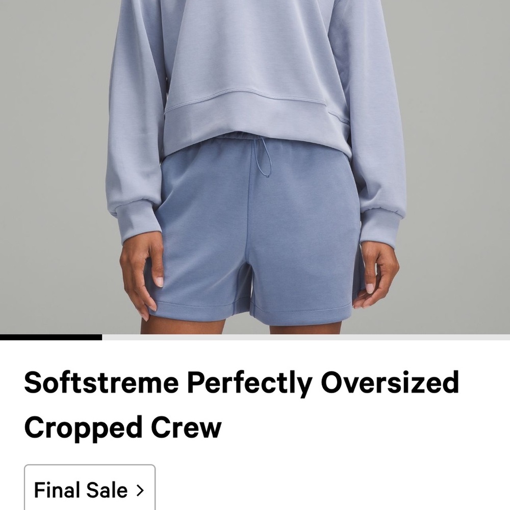Softstreme perfectly oversized cropped crew- blue willow sz. 10